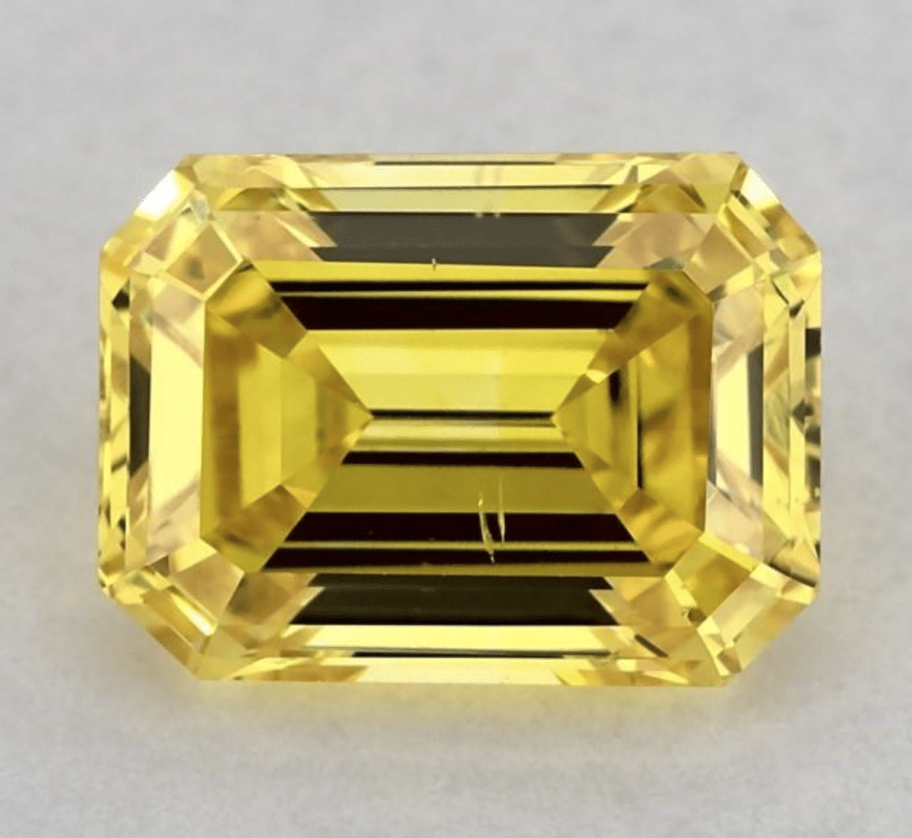 SI1 clarity fancy vivid yellow lab grown diamond