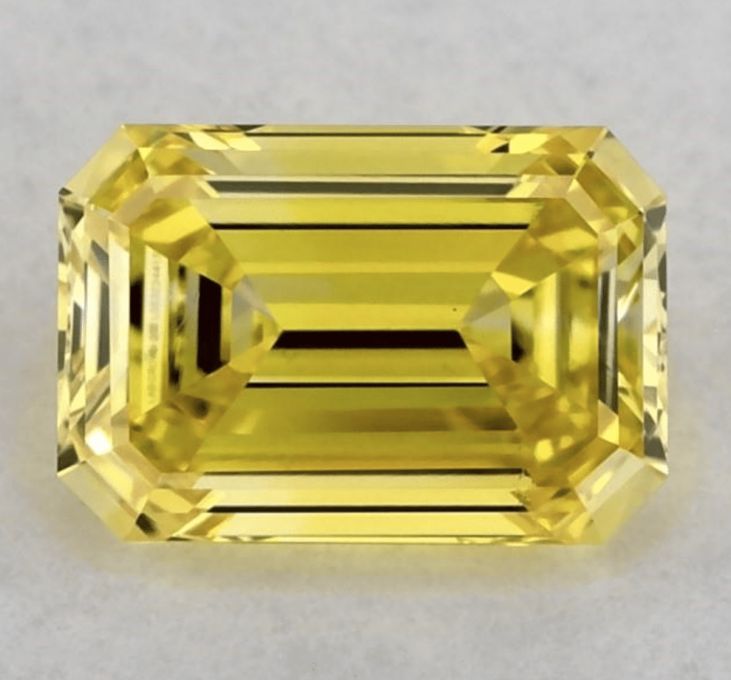 VS1 clarity fancy vivid yellow lab grown diamond