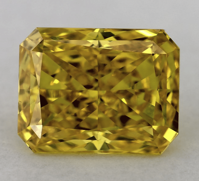 1.14 carat fancy vivid yellow lab grown diamond
