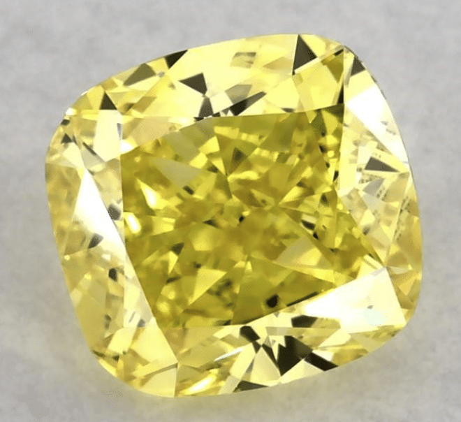 1.15 carat fancy vivid yellow lab grown diamond