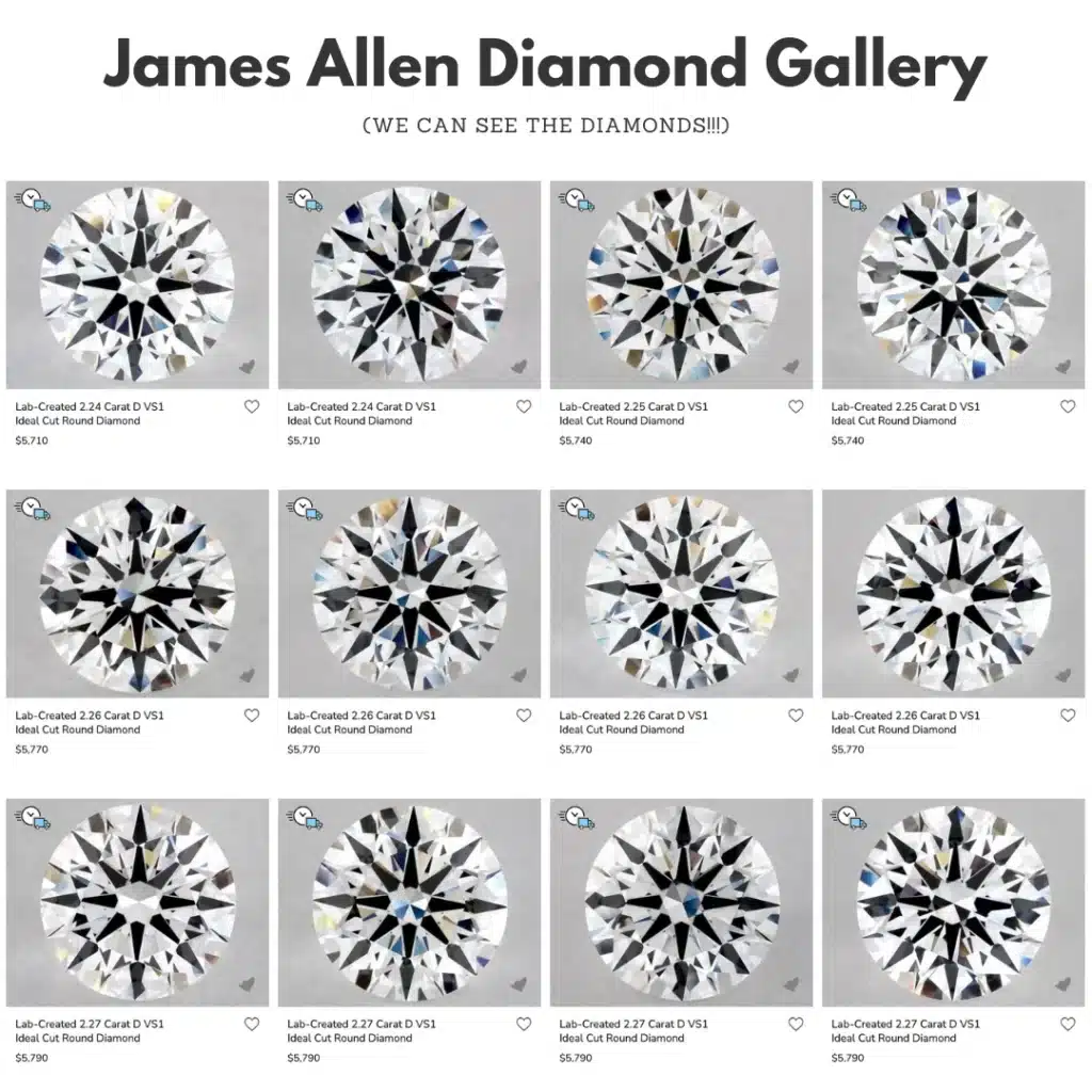 grown brilliance review of diamond gallery vs james allen