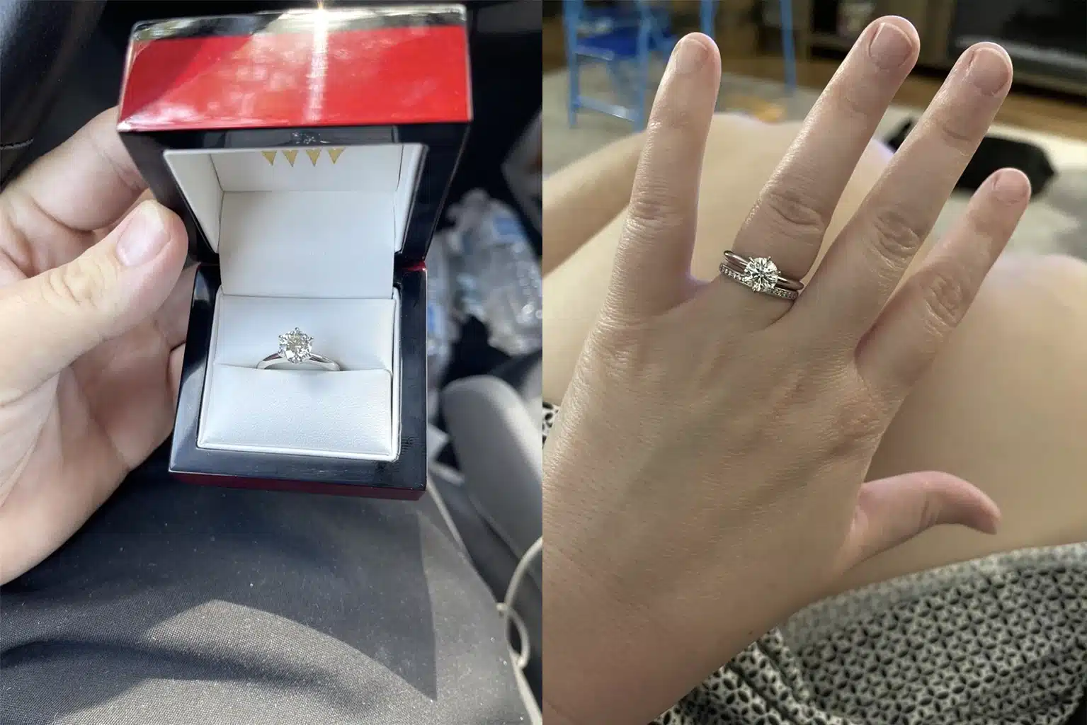 whiteflash review by customer with diamond ring in box