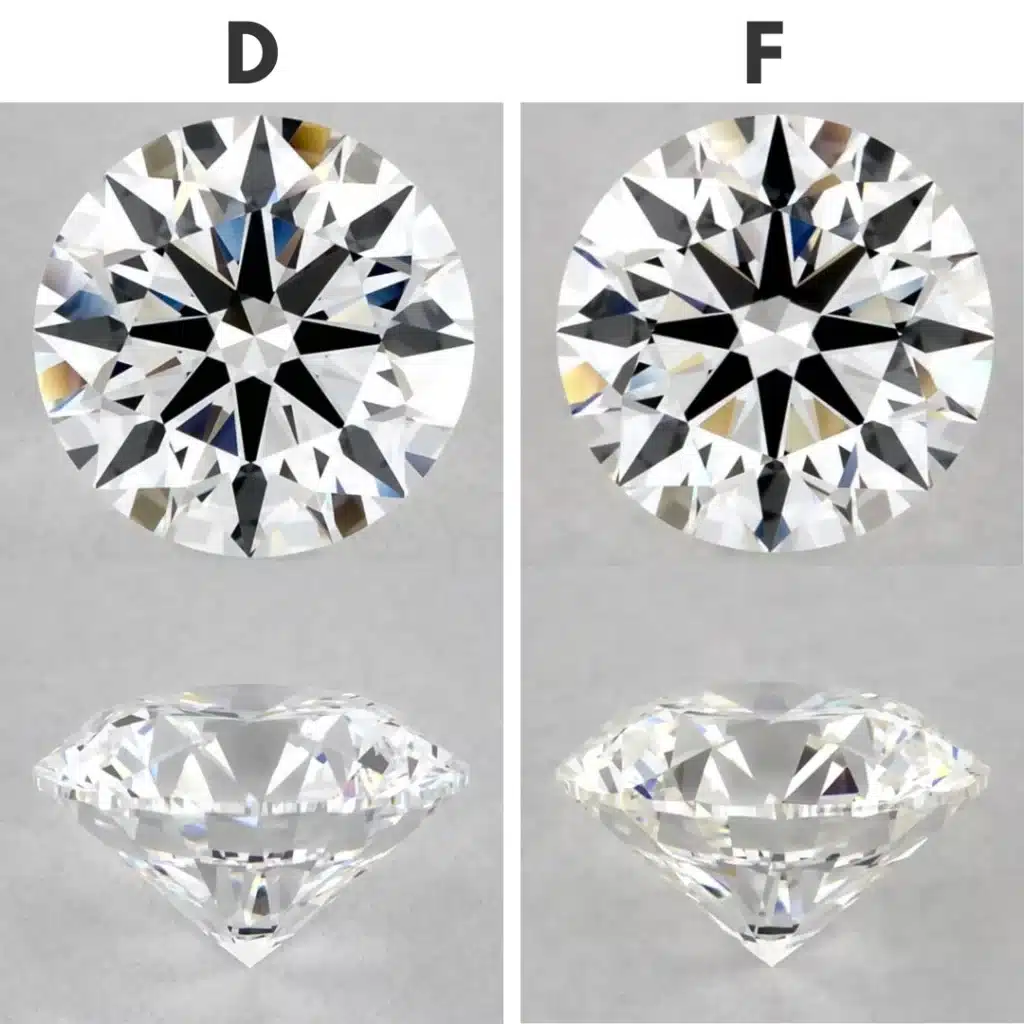 D vs F color diamond