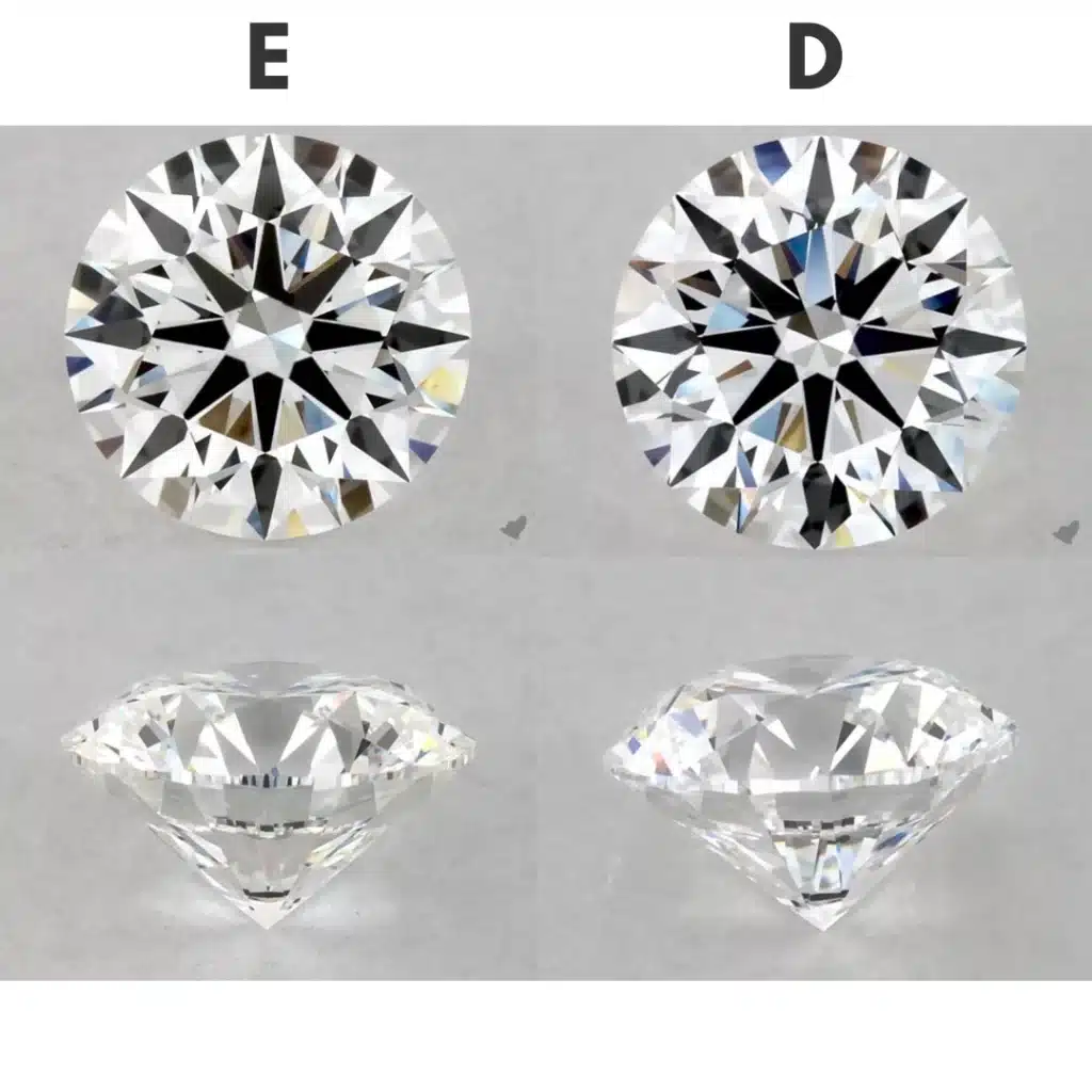 E vs D color diamond