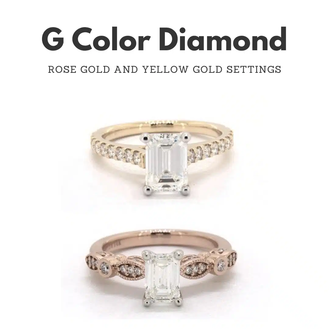 g color diamond on different settings