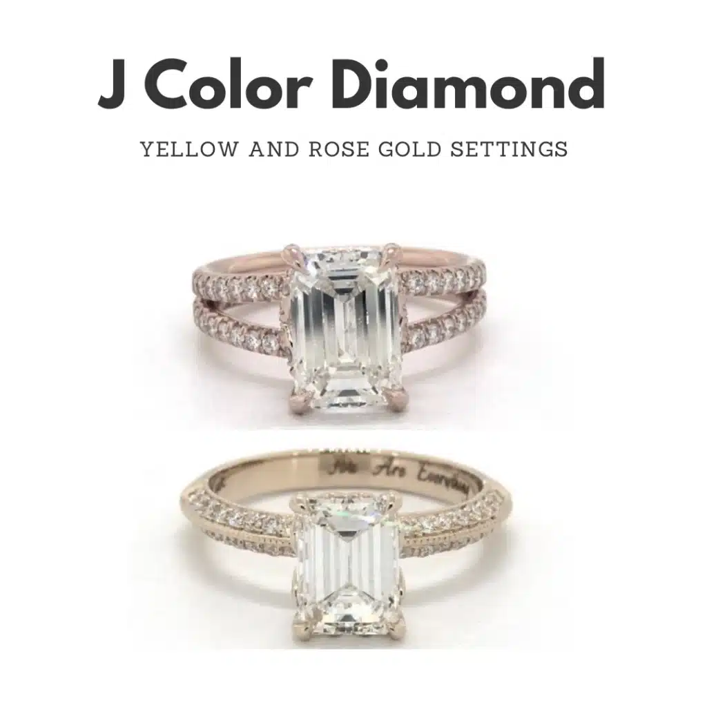 j color diamond in different settings