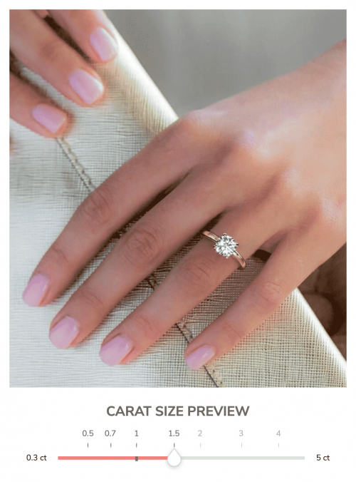 Diamond carat size comparison on finger​